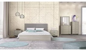 Savvidis Furniture Σετ Κρεβατοκάμαρας 6τμχ (κρεβάτι για στρώμα 150x200,2 κομοδίνα,τουαλέτα με καθρέφτη, κολώνα) N6 Όλιβ Μελαμίνη BEST-8080316