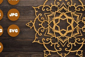Intra απο ξύλο plywood 3mm-4mm πάχος 3D Floral Mandala για Cricut Δίασταση 30x30 cm INTRAFABR-79236196