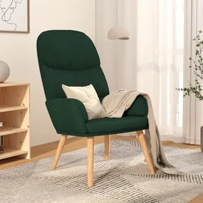 vidaXL Πολυθρόνα Relax Σκούρο Πράσινο Υφασμάτινη