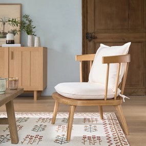 Πολυθρόνα από ξύλο δρυ και ύφασμα, Portman