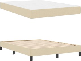 vidaXL Κρεβάτι με ελατήρια Κρεμ 160 x 200 cm ύφασμα