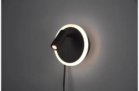 Φωτιστικό Τοίχου Υπνοδωματίου 1xLED 5W 1xLED 2W Διακόπτης Jordan Trio Lighting-229210232-Μαύρο 229210232