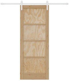 vidaXL Συρόμενη Πόρτα με Σετ Υλικών 78x202 εκ. Μασίφ Ξύλο Πεύκου