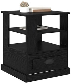 vidaXL Κομοδίνο με ράφι Μαύρη δρυς 50 x 50 x 60 cm Επεξεργασμένο ξύλο