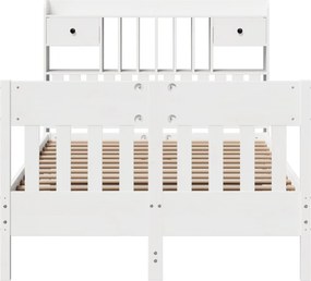 vidaXL Σκελετός Κρεβ. Χωρίς Στρώμα Λευκό 135x190 εκ Μασίφ Πεύκο