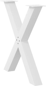 vidaXL Πόδια Τραπεζαρίας σε Σχήμα Χ 3 τεμ. Λευκά 80x(72-73) εκ. Ατσάλι