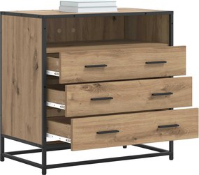 vidaXL Ντουλάπι με Συρτάρια 3-Συρτάρι Artisan δρυς 70 x 41 x 70 εκ
