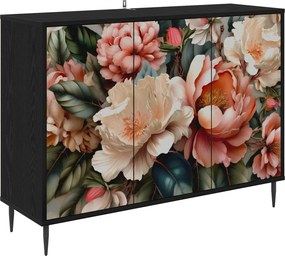 vidaXL Πλαϊνό γραφείο BORNE Μαύρη Δρυς 102 x 33 x 76 εκ.