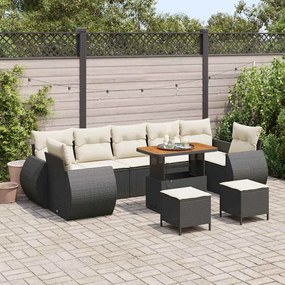 vidaXL Σετ Καναπέ Κήπου 10 pcs Μαύρο συνθετικό ρατάν