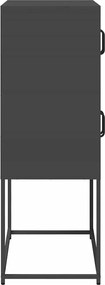 vidaXL Highboard Μαύρο 68x39x107 cm Ατσάλι