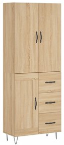 vidaXL Ντουλάπι Sonoma δρυς 69,5 x 34 x 180 εκ. από Επεξεργασμένο Ξύλο