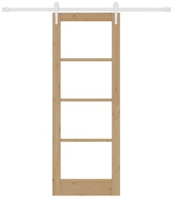 vidaXL Συρόμενη Πόρτα με Σετ Εξαρτημάτων  73.5x198.5 cm Μασίφ Ξύλο Πεύκου