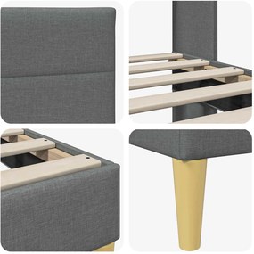vidaXL Σκελετός Κρεβατιού Σκούρο Γκρι 90 x 200 cm Ύφασμα