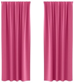 vidaXL Κουρτίνες με κουρτίνες 2 pcs Φωτεινό Ροζ 225x140εκ. Πολυεστέρας