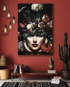Πίνακας σε καμβά Γυναίκα με Λουλούδια LUX7 45cm x 65cm