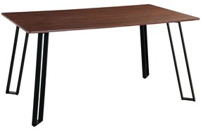 Τραπέζι Τραπεζαρίας SARTHA Καρυδί/Μαύρο MDF/Μέταλλο 150x90x75cm