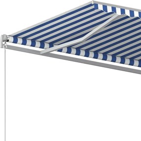 vidaXL Τέντα Συρόμενη Χειροκίνητη Μπλε / Λευκό 500x350 εκ.