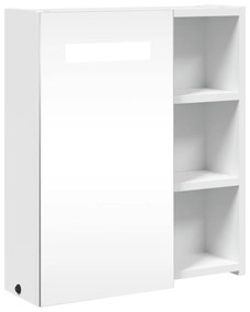 Καθρέφτης Μπάνιου με Ντουλάπι &amp; LED Λευκό 45 x 13 x 52 εκ. - Λευκό