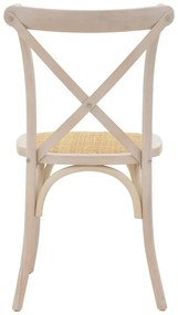 Καρέκλα Dylon στοιβαζόμενη white wash ξύλο οξιάς-έδρα φυσικό rattan 48x52x89εκ 48x52x89 εκ.