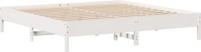 vidaXL Σκελετός Κρεβ. Χωρίς Στρώμα Λευκό 200x200 εκ Μασίφ Πεύκο