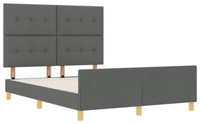 vidaXL Κρεβάτι Σκελετός Σκούρο Γκρι 160x200 εκ Υφάσματος