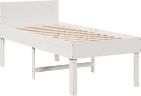 vidaXL Σκελετός Κρεβ. Χωρίς Στρώμα Λευκό 90x190 εκ Μασίφ Πεύκο
