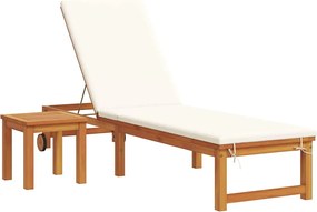 vidaXL Ξαπλώστρα 2 pcs Καφέ Στερεό Ξύλο Ακακίας