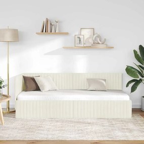 vidaXL Κρεβάτι Γωνίας Κρεμ 80 x 200 cm Βελούδο