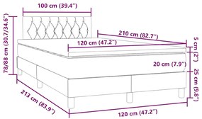 Κρεβάτι Boxspring με Στρώμα Σκούρο Πράσινο 120x210εκ. Βελούδινο - Πράσινο