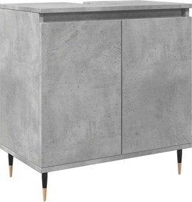 vidaXL Ντουλάπι Μπάνιου Γκρι Σκυροδεμ. 58 x 33 x 60 εκ. Επεξεργ. Ξύλο