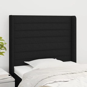 Κεφαλάρι με Πτερύγια Μαύρο 103x16x118/128 εκ. Υφασμάτινο 3119712