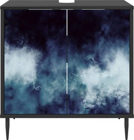 vidaXL Ντουλάπι Μπάνιου RAALTE Μαύρη Δρυς 60 x 40 x 61 εκ