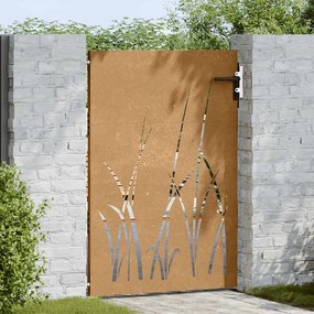 vidaXL Πύλη Κήπου με Σχέδιο Γρασίδι 85 x 150 εκ. από Ατσάλι Corten