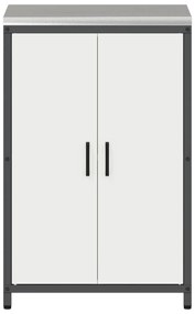 vidaXL Ντουλάπα Αποθήκευσης Κουζίνας Λευκό 60 x 50 x 92 εκ. Ατσάλι
