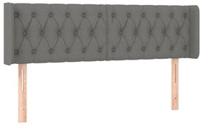 vidaXL Κεφαλάρι Κρεβατιού LED Σκούρο Γκρι 163x16x78/88 εκ. Υφασμάτινο