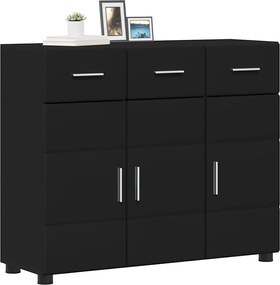 vidaXL Πλαϊνό γραφείο με ράφι FLORIN Μαύρο 88,5 x 30,5 x 73 εκ