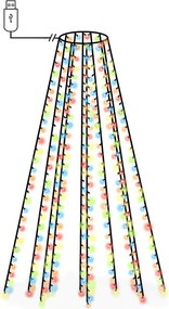 vidaXL Χριστουγεννιάτικα Λαμπάκια Χταπόδι 150 LED Πολύχρωμα 150 εκ.