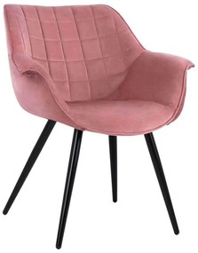 Πολυθρόνα Benjamin HM8682.02 69x68x78cm Dusty Pink Σετ 2τμχ Βελούδο, Μέταλλο