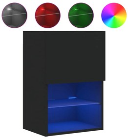 vidaXL Έπιπλα Τηλεόρασης με LED 2 τεμ. Μαύρα 40,5x30x60 εκ.