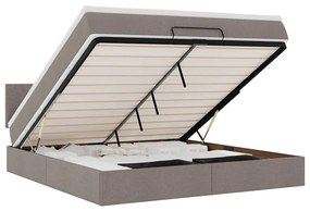 vidaXL Οθωμανικό κρεβάτι με στρώμα Taupe 160x200cm ύφασμα