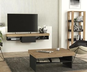 Stewehome Ορθογώνιο Τραπεζάκι Σαλονιού Ανθρακί 93.6x63.6x18 cm