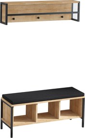 Έπιπλο Εισόδου Δρυς / Μαύρο SHANA 100x35x43