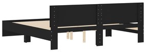 vidaXL Πλαίσιο Κρεβατιού με Κεφαλάρι Μαύρο 160 x 200 εκ