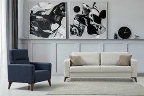 Stewehome Σετ καναπέδων 3+1 Berjer Μπεζ + Ανθρακί 217x90x43 cm