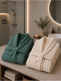 Stewehome Σετ διπλής βαμβακερής ρόμπας μεγάλου μεγέθους (2XL)