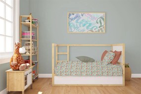 Σεντόνια Εμπριμέ Σετ 3 τεμ bebe Fox 528 120X160 Pale Cyan 100% Cotton 31112221057