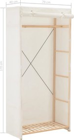vidaXL Ντουλάπα Λευκή 79 x 40 x 170 εκ. Υφασμάτινη