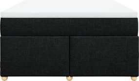 vidaXL Κρεβάτι Boxspring με Στρώμα Μαύρο 140x200 εκ. Υφασμάτινο