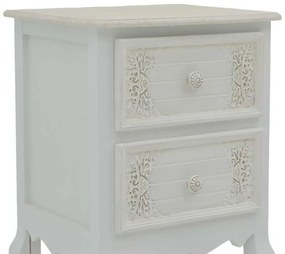 Συρταριέρα Pazlen Inart mdf σε λευκή αντικέ απόχρωση 40x45x65εκ