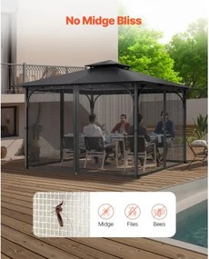 VEVOR Replacement Mesh Gazebo Netting Screen for 10x10x 6.7 ft Patio, Net Only